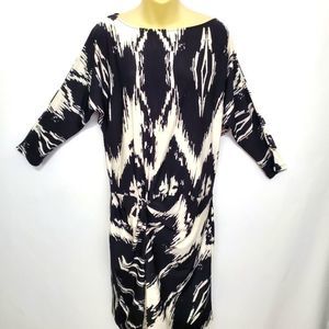 BCBGMAXAZRIA Black and White Zig‎ Zag Dress (D329)